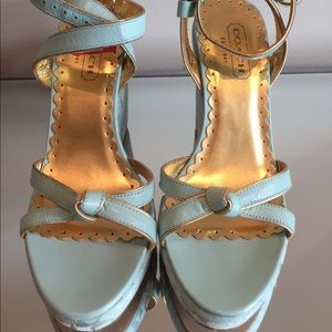 Coach Cathleen Baby Blue Wedge Heels